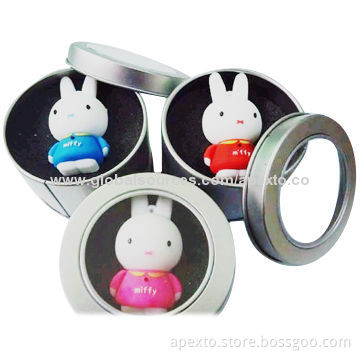 lovely Rabbits Shape USB Flash Drive with 1/2/4 GB, Plug-and-play Function, FCC, CE, RoHS